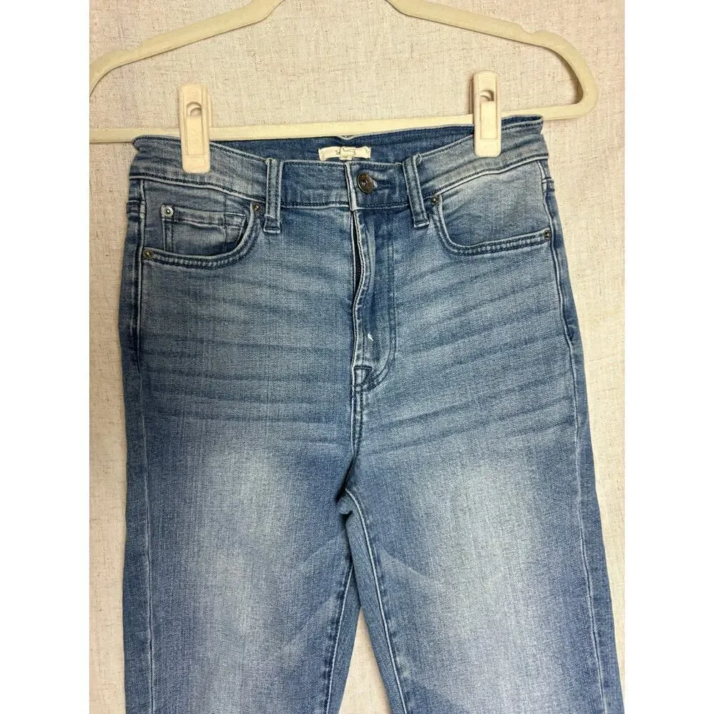 Splendid Blue Raw Flare Hem High Rise Jeans Sz. 27